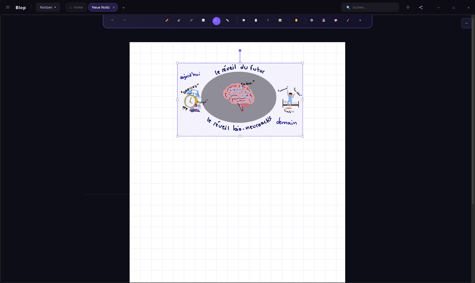 Notizenseite Blop Notes
